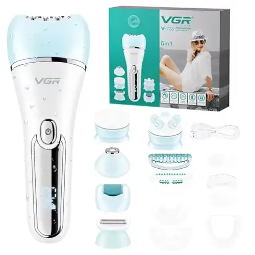 VGR V-733 Hair Remover 6 in 1 Electric Epilator For Her
