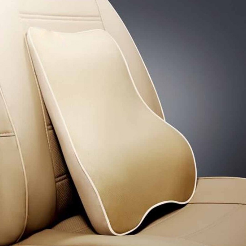 Hamzastore SoftSupport Beige Back Support Memory foam Cushion