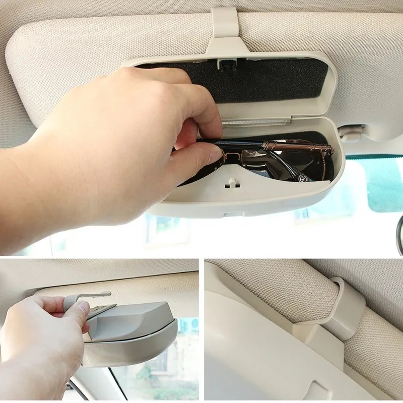 Multi-Function Car Sun Visor Sunglasses & Card Holder Box