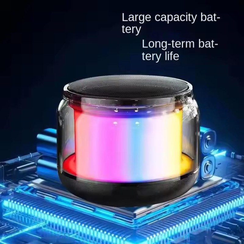 Mini LED Bluetooth Speaker – Portable Handheld Subwoofer with Colorful Lights