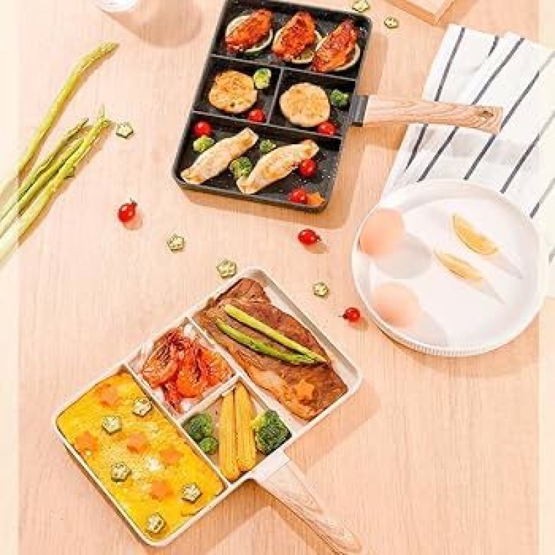 All 4-in-One Divided Grill Frying Pan – Non-Stick Granite