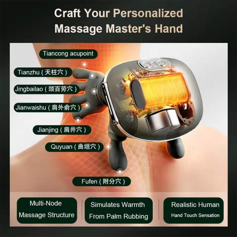4D Shiatsu Neck Massager with Heat – Deep Tissue Pain Relief Electric Kneader