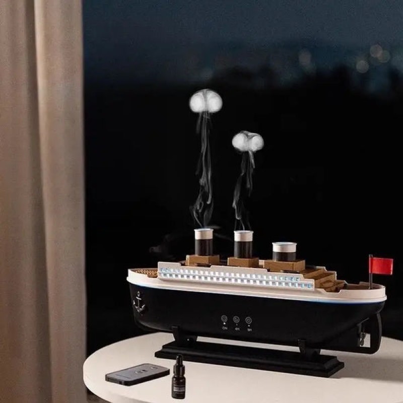 Royal Ship LED Aroma Humidifier – Dual Mist & Ambient Lights