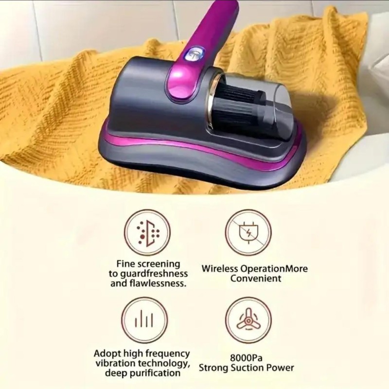 Dust and Mite Vacuum Cleaner with USB Charging Cable
