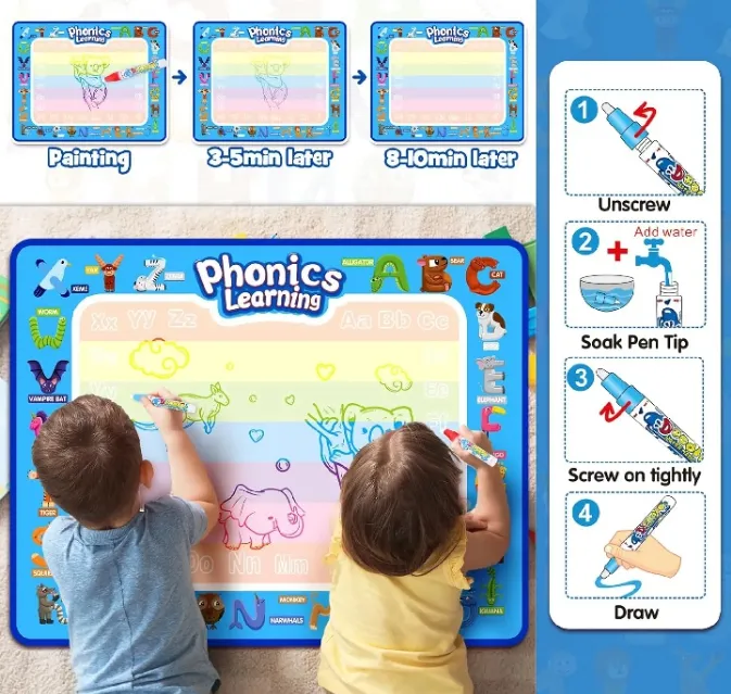 Magical Aqua Doodle water Canvas Mat For Kids,Drawing Water Mat Small