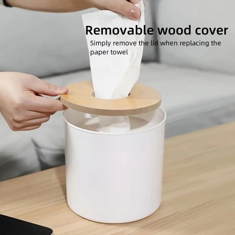 Round Tissue Box With Lid