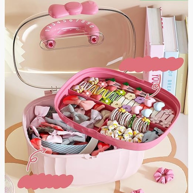 Jewelry Holder Organizer, 2 Layer Jewelry Storage Box, Transparent Necklace Organizer 9.45x7.68in, Comfortable Grip Design, Elegant Display Case for Women, Girls