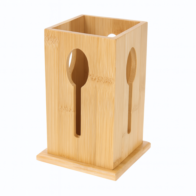Bamboo Cutlery Holder for Dining Table (Eco-Friendly Organizer)