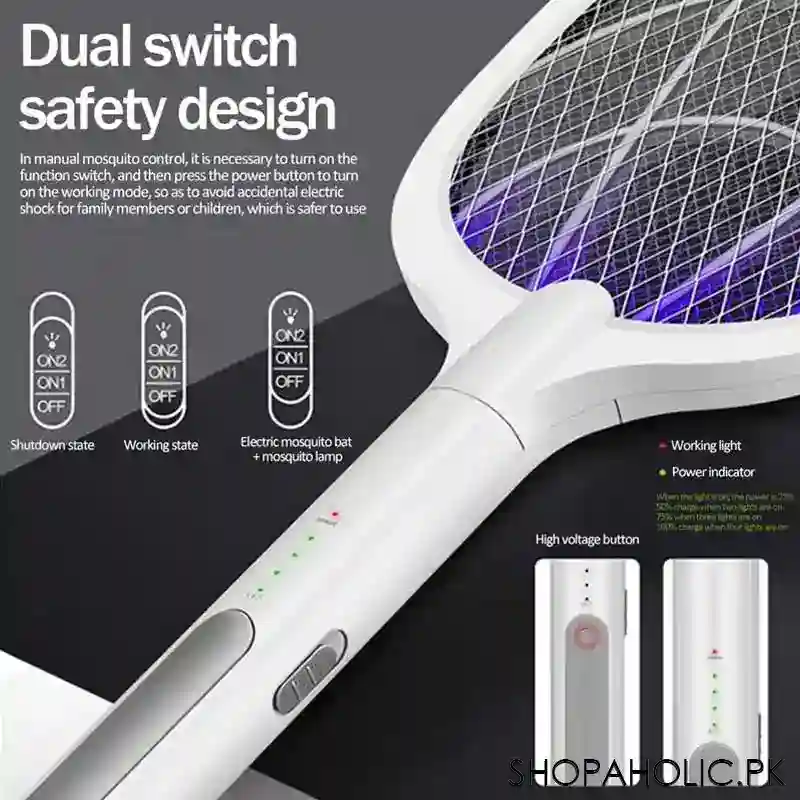 2 In 1 Rechargeable Mosquito Killer Racket