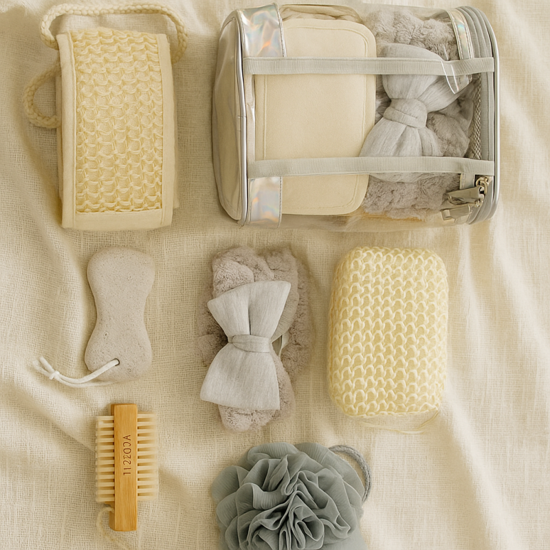 Spa Bath Accessories Gift Set with Travel Zip Bag Spa Accessories