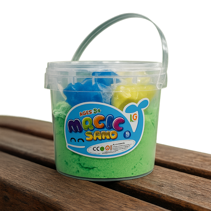 Magic Sand Play Bucket for Kids – Soft Moldable Creative Sand with Shapes, DIY Sensory Play Kit, Educational Indoor Activity Toy for Children Ages 3+