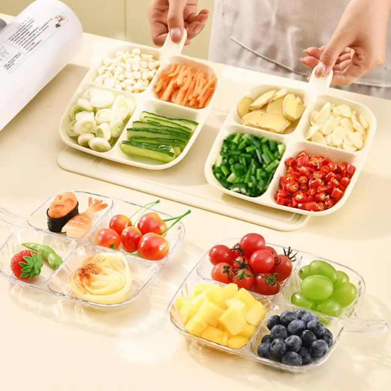 four compartment snack and serving tray