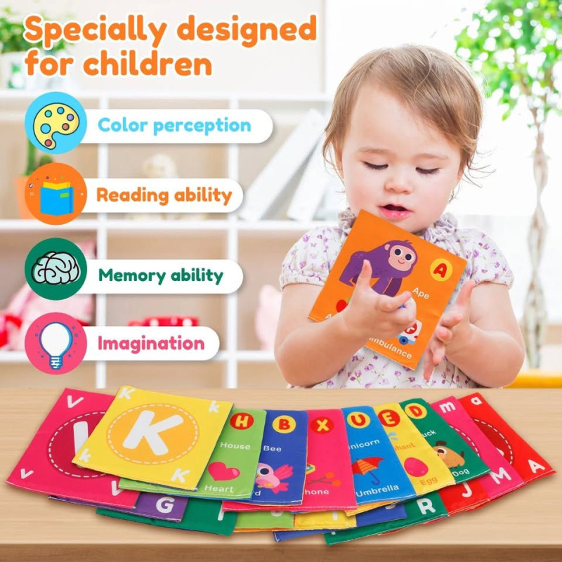 26 Pcs Toddlers Soft Alphabet Cards With Storage Bag