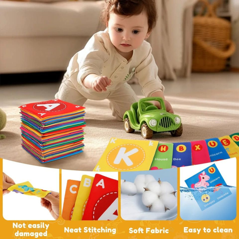 26 Pcs Toddlers Soft Alphabet Cards With Storage Bag