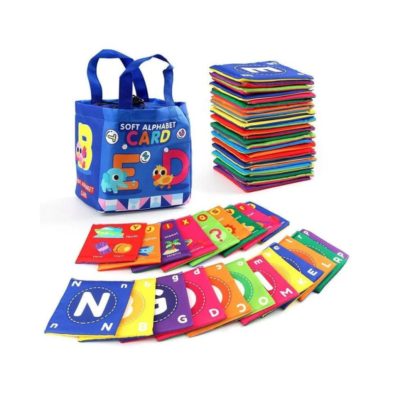 26 Pcs Toddlers Soft Alphabet Cards With Storage Bag