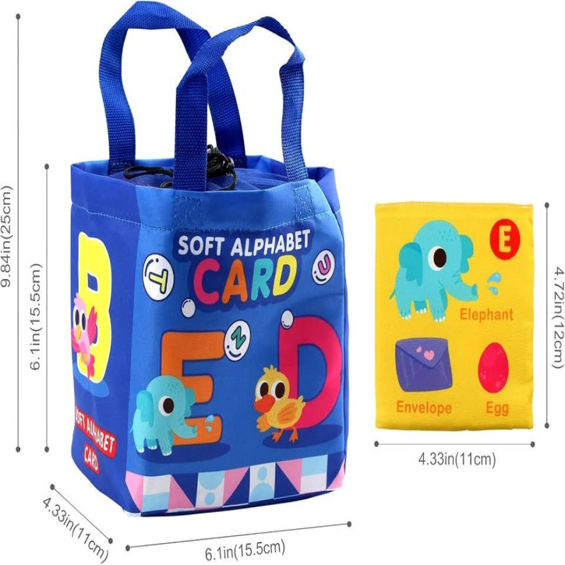 26 Pcs Toddlers Soft Alphabet Cards With Storage Bag