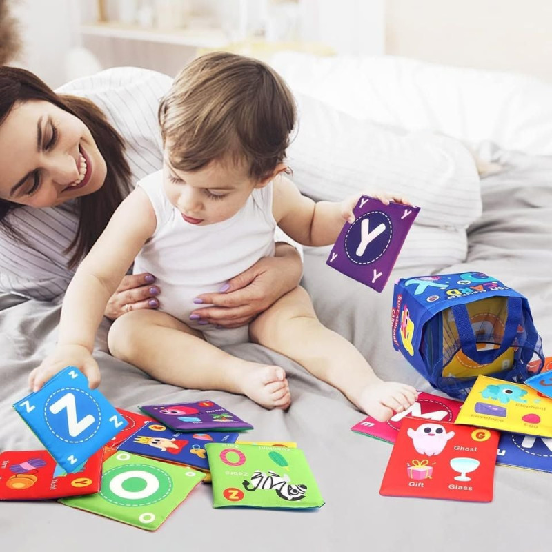 26 Pcs Toddlers Soft Alphabet Cards With Storage Bag