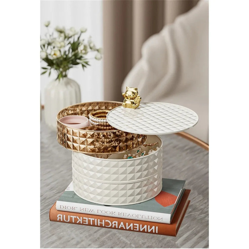 4 Layers Home Bedroom Hairpin Hair Accessories Organizer Rotatable Necklace Earrings Jewelry Storage Tray