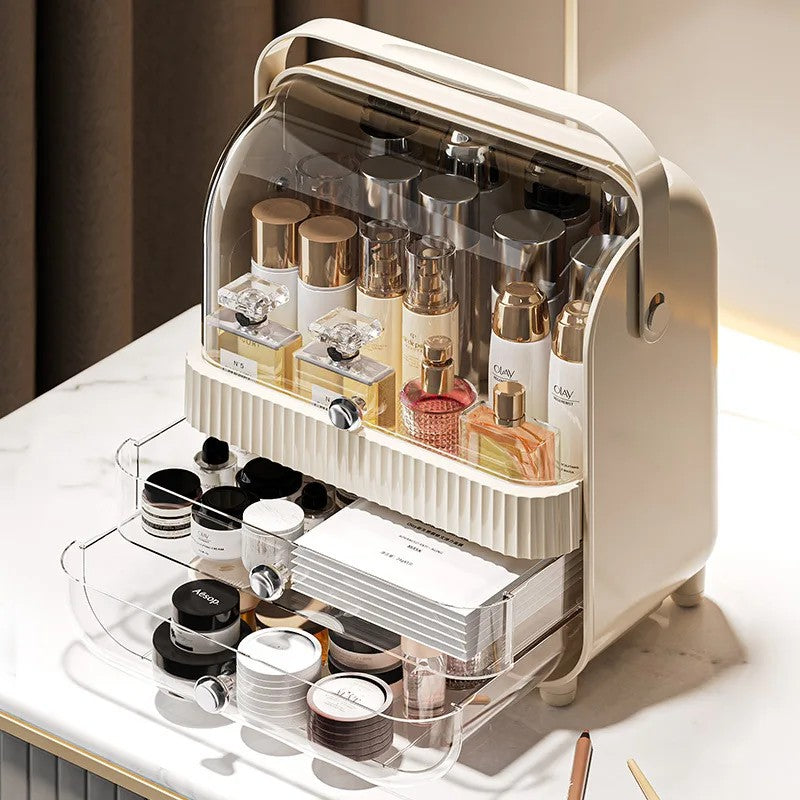 New Cosmetics Storage Box Premium Desktop Storage Dust-proof Skin Care Products Dresser Box Multi-layer Transparent Shelf