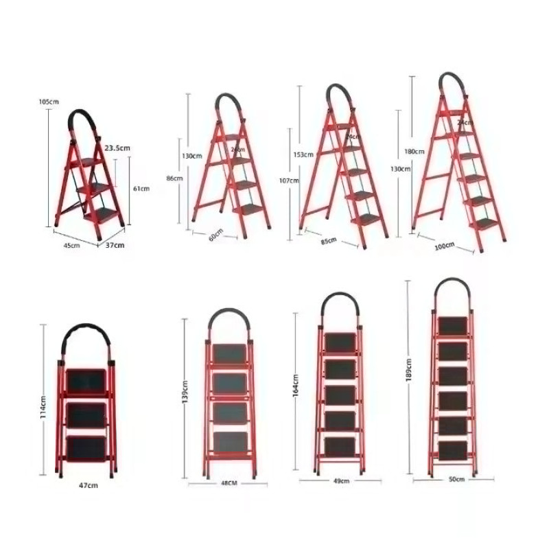 Wholesale DDP 3-step Powerful Portable Foldable Steel Ladder