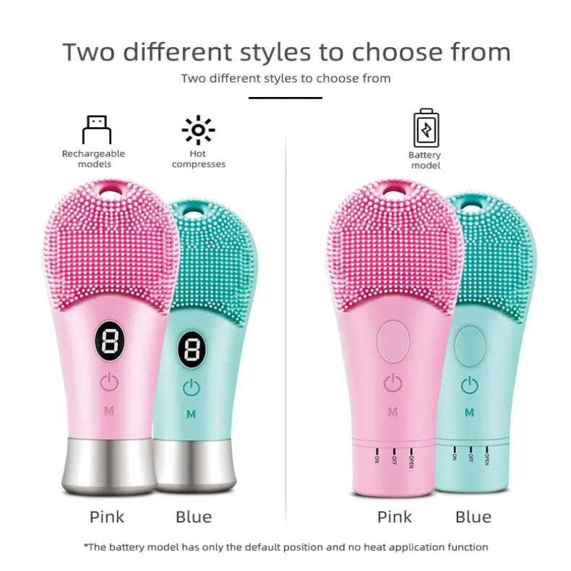 Electric Ultrasonic Skin Sonic Scrubber Facial Brush Cleaner