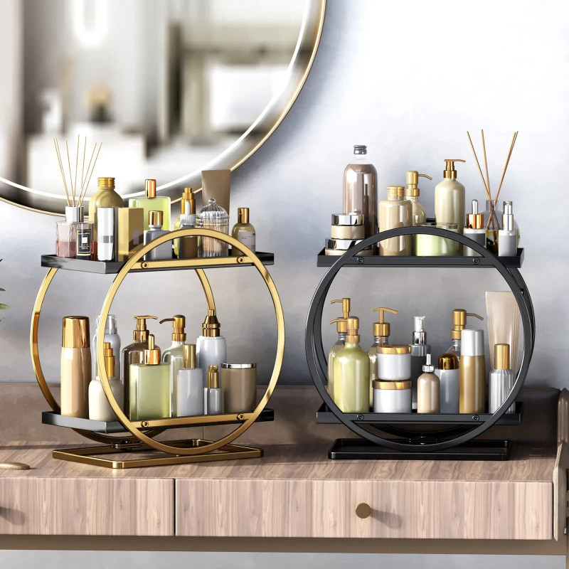 Shelf Light Luxury Toilet Bathroom Wash Rack Cosmetics Storage Box Desktop Dresser Rack