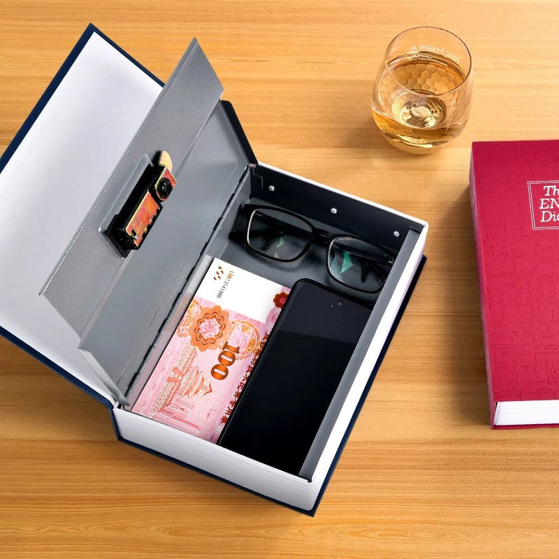 Dictionary Mini Book Safe Portable Key Lockbox Money Hidden Storage Safe Box