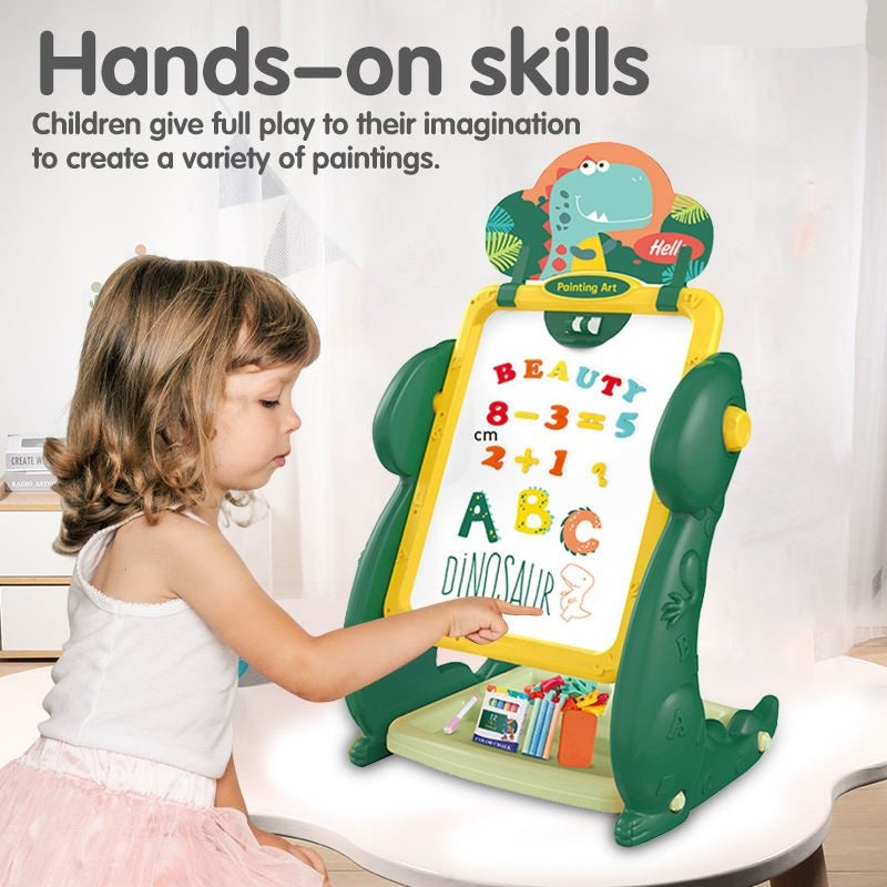 3-in-1 Easel (Black Board and White Board) – Dino