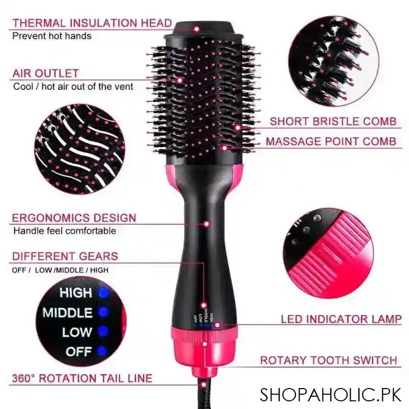 3-in-1 One Step Hot Air Straightener Brush for Hair Dryer and Styler