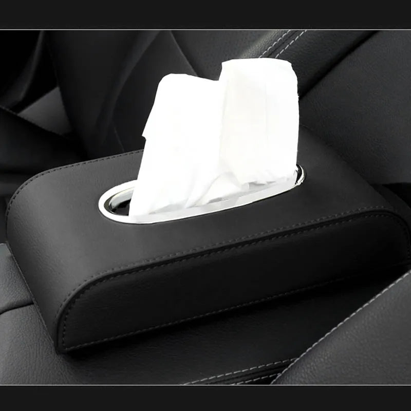 Car tissue box in faux leather - Faux leather tissue box