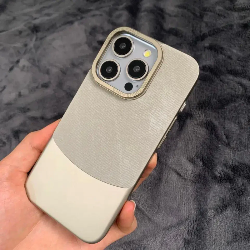 Premium Two Tone Colour Velvet Touch Denim Case