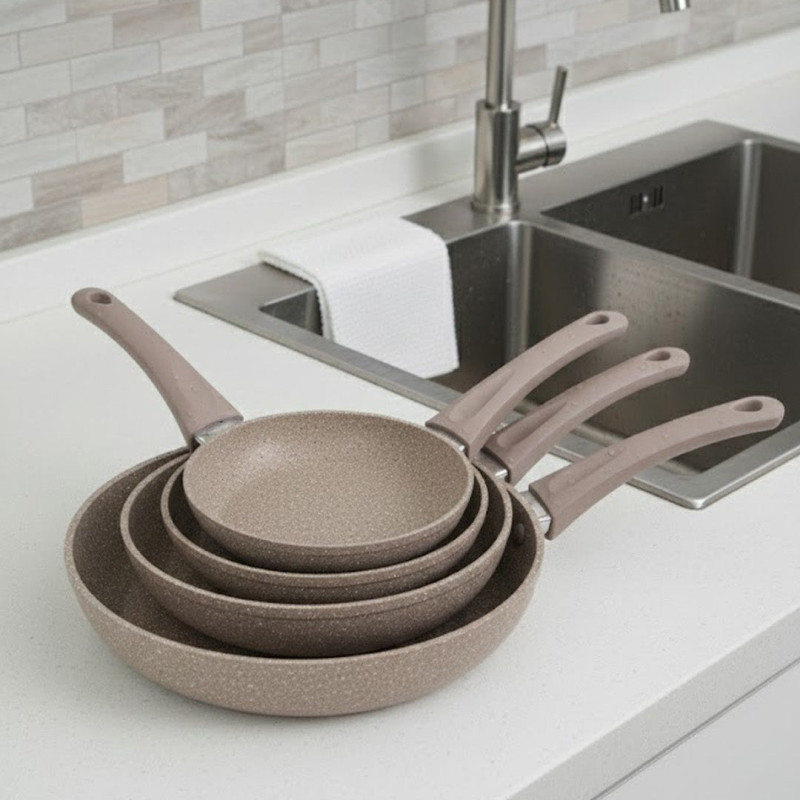 O.M.S Frying Pan Turkish Premium – Grey | 18cm / 26cm / 28cm / 30cm / 32cm