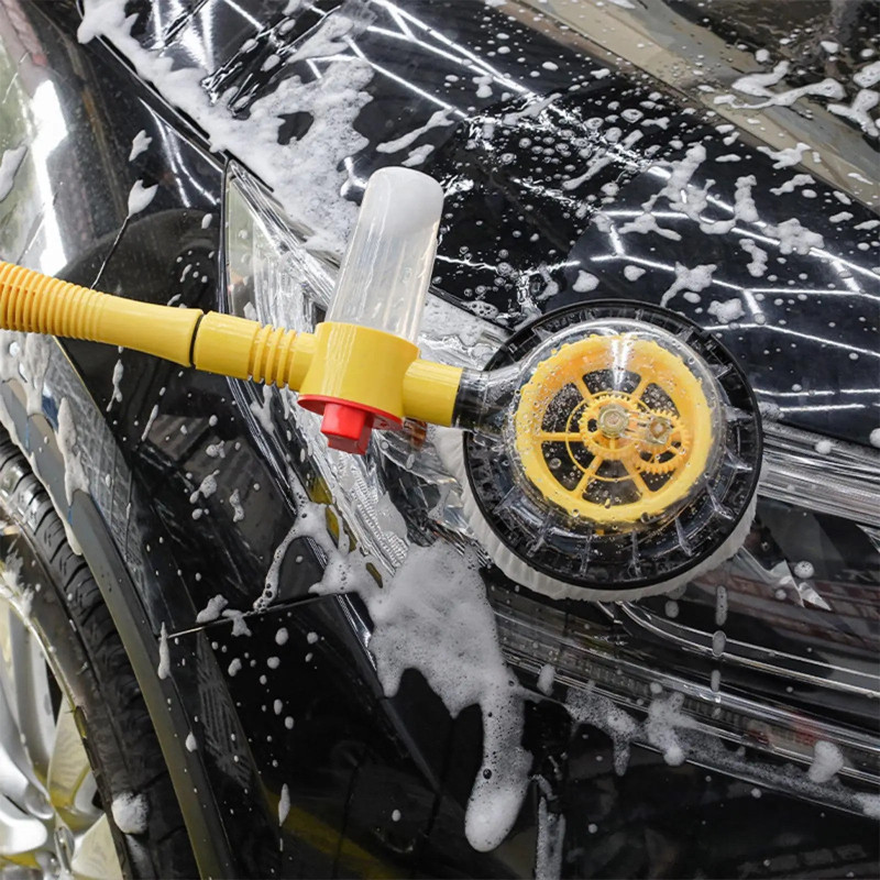 Car Rotary Wash Brush Kit 360 Degree Automatic Rotating Adjustable Dip Wash Brush High Pressure Washer for Vehicle Cleaning