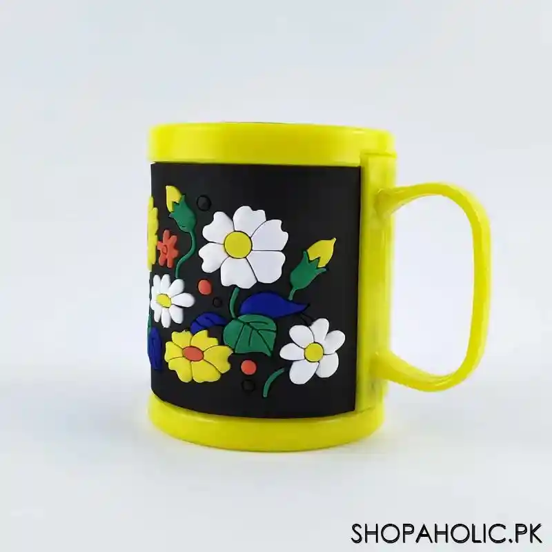 3D Embossed Rubber Printed Plastic Mug For Kids
