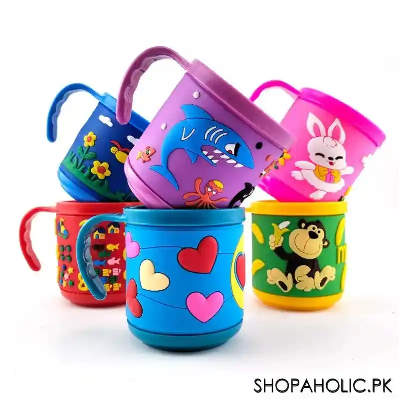 3D Rubber Printed Designer Plastic Mug for Kids