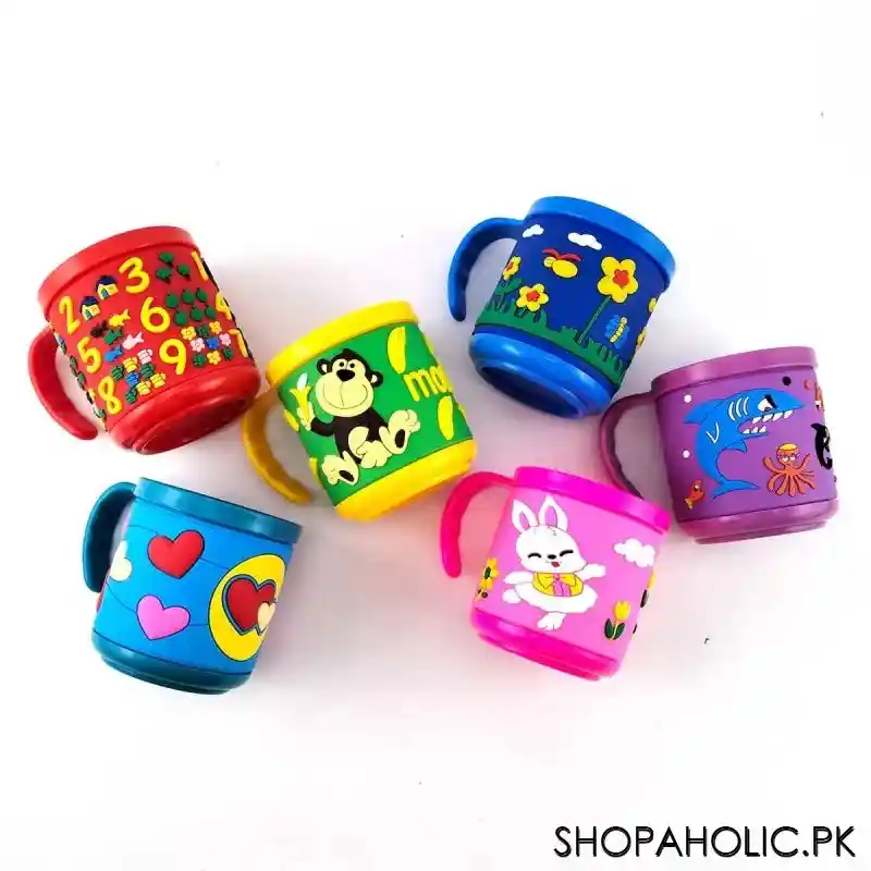 3D Rubber Printed Designer Plastic Mug for Kids