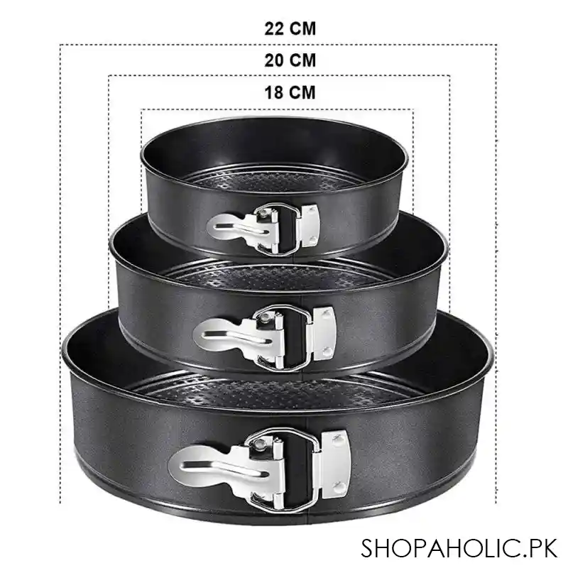 3pcs Round Shape Non-stick Cake Mould with Removable Base