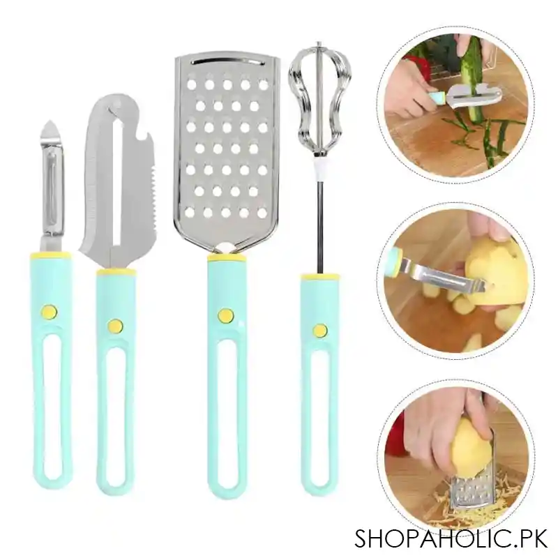 4 in 1 Multifunctional Whish Eggbeater, Grater, Paring and Digging Knives