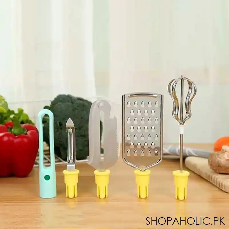 4 in 1 Multifunctional Whish Eggbeater, Grater, Paring and Digging Knives