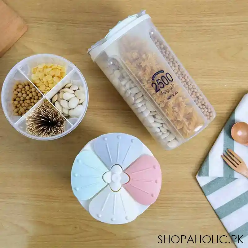 4 Partition Food Storage Container Jar - 2500ml