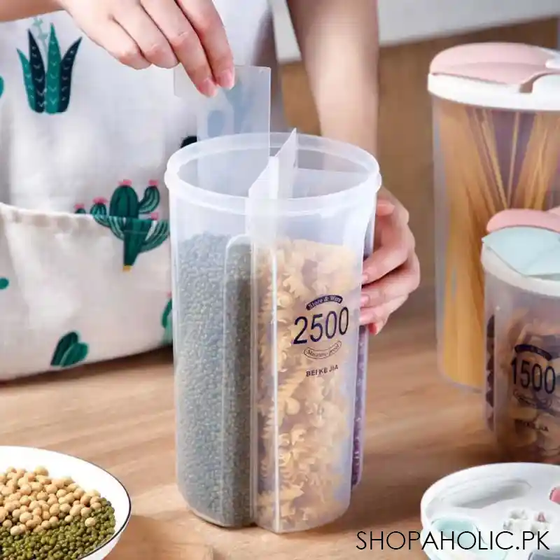 4 Partition Food Storage Container Jar - 2500ml