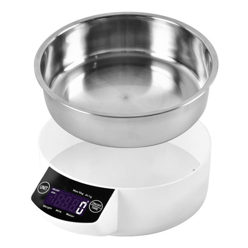 Digital Kitchen Scale Baking Scale Measuring Stainless Steel Accurate 5kg/1G Electronic Food Scale for Baking Cooking Kitchen