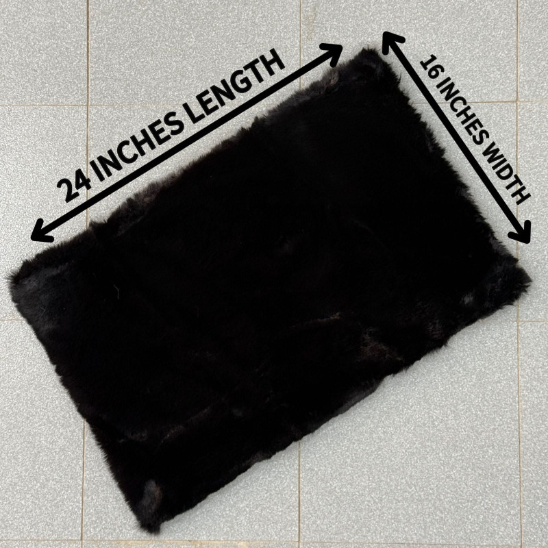 Rabbit Fur Mat Medium Size 24x16 Inches