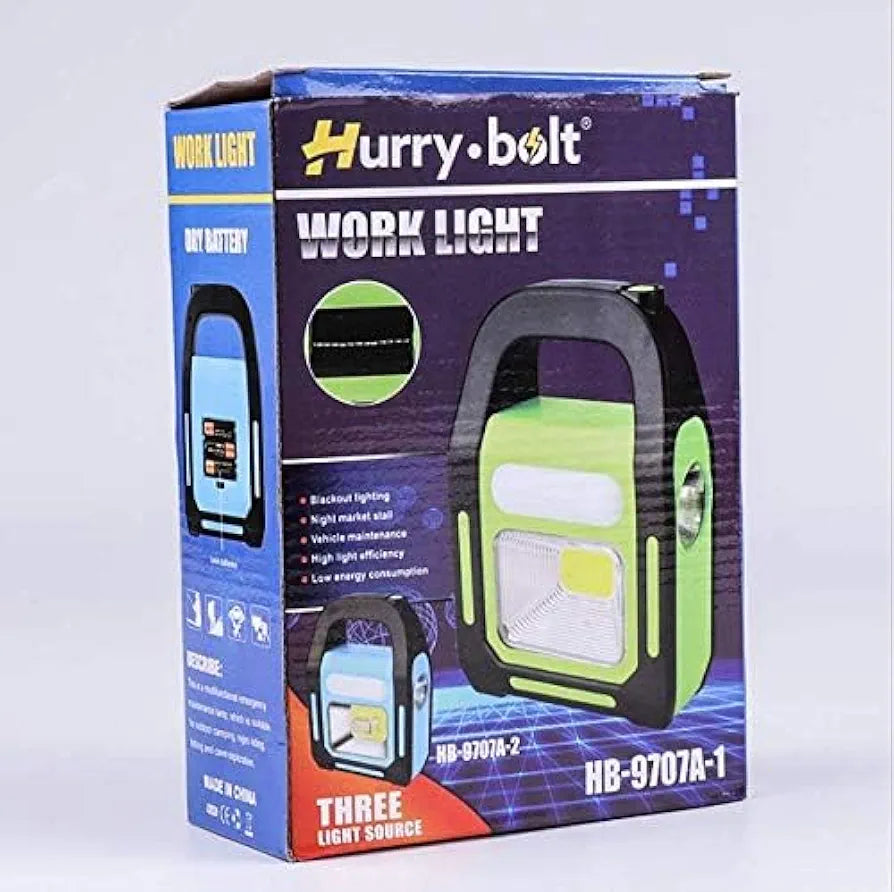 LED Outdoor Portable Work Light Waterproof Searchlight Solar Cob Camping Light with USB Rechargeable