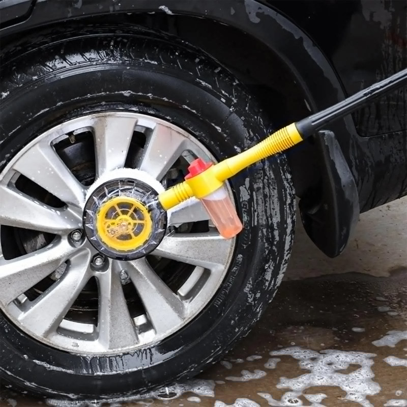 Car Rotary Wash Brush Kit 360 Degree Automatic Rotating Adjustable Dip Wash Brush High Pressure Washer for Vehicle Cleaning