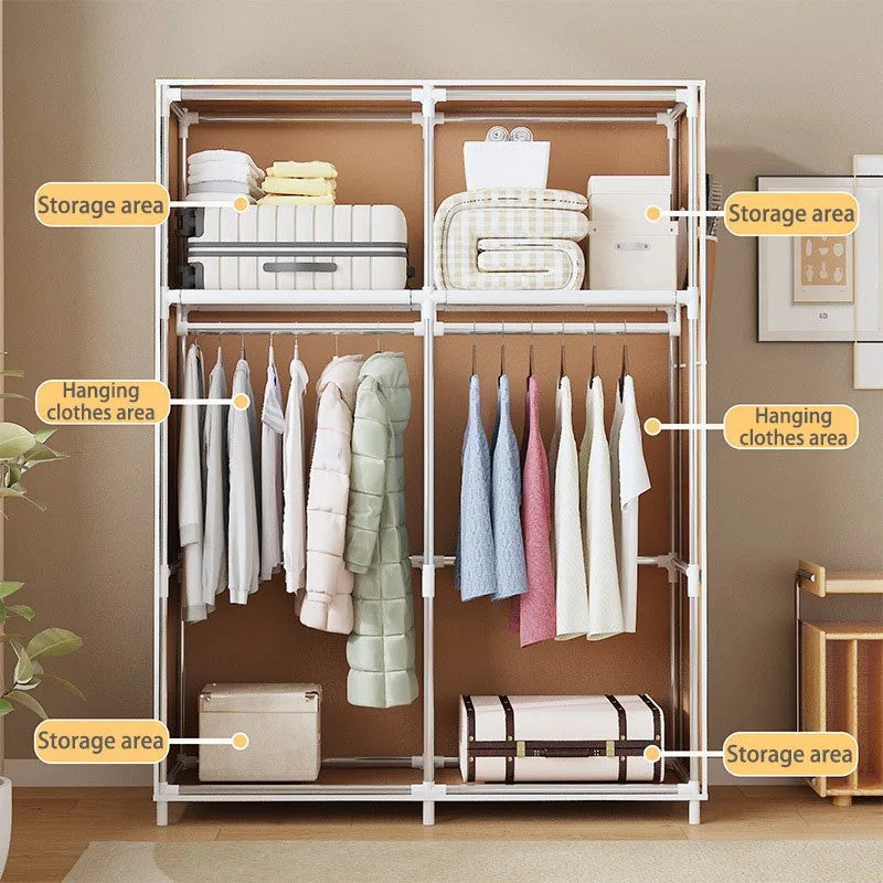 Assembled Simple Cloth Wardrobe Home Bedroom Dormitory Storage Cabinet Large capacity clothing storage