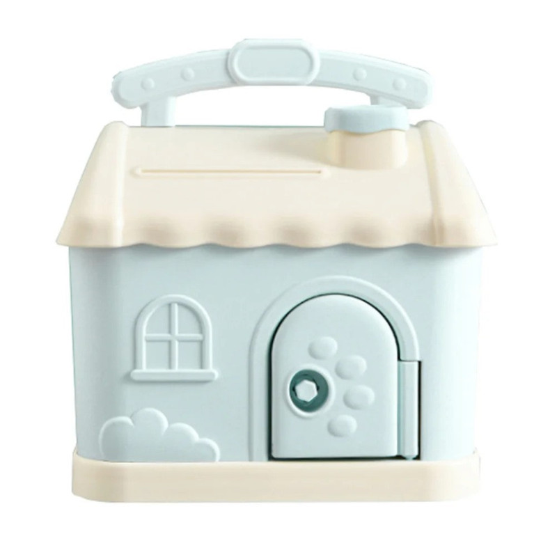 Durable Plastic Cartoon Piggy Bank Shape Coin Storage Pot Gift Blue Money Pot Cartoon Coin Container