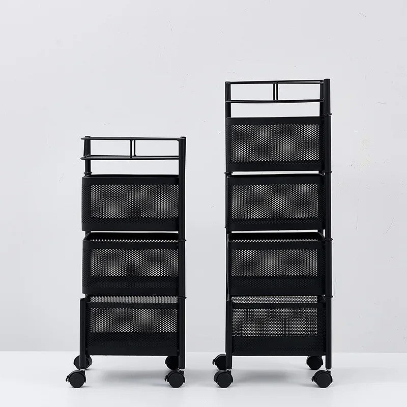 Multipurpose Rotating Storage Shelf Square Kitchen Organizer No Assembly Required