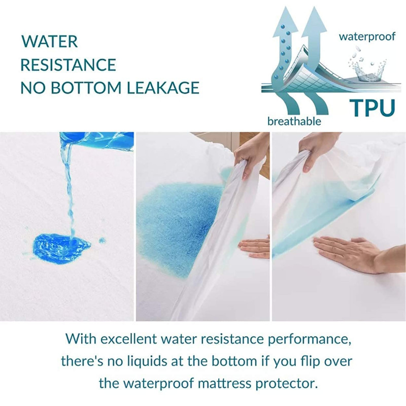 Waterproof Mattress Protector with Elastic Strap - Grey