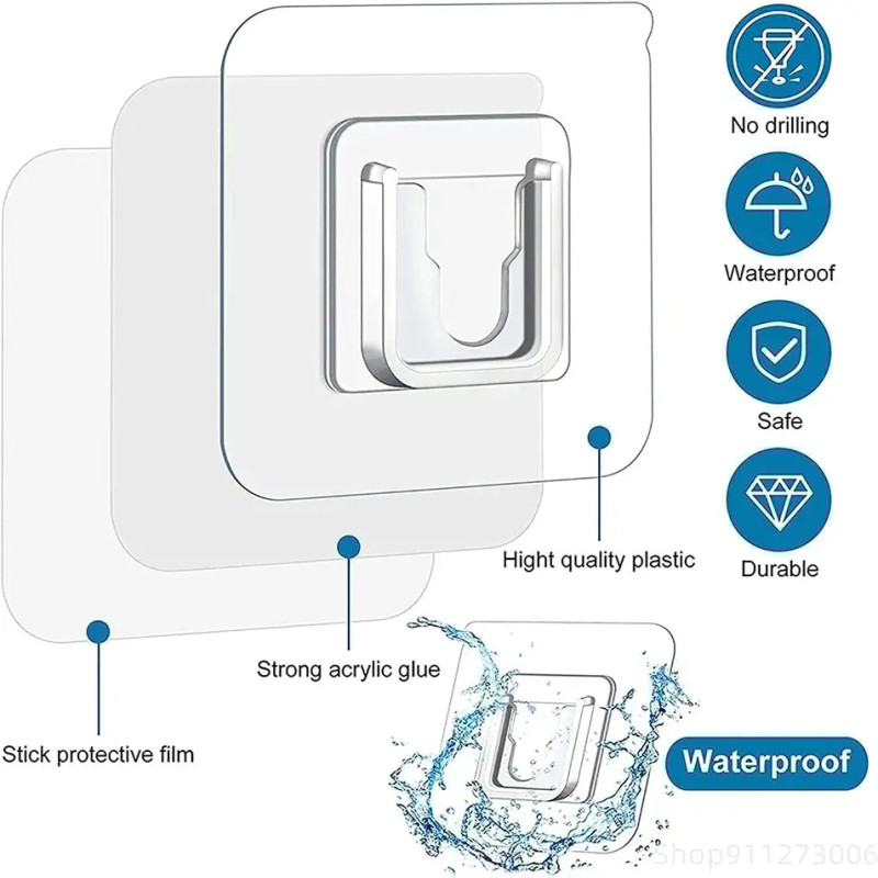 Multifunction Double Sided Adhesive Wall Mounted Hook